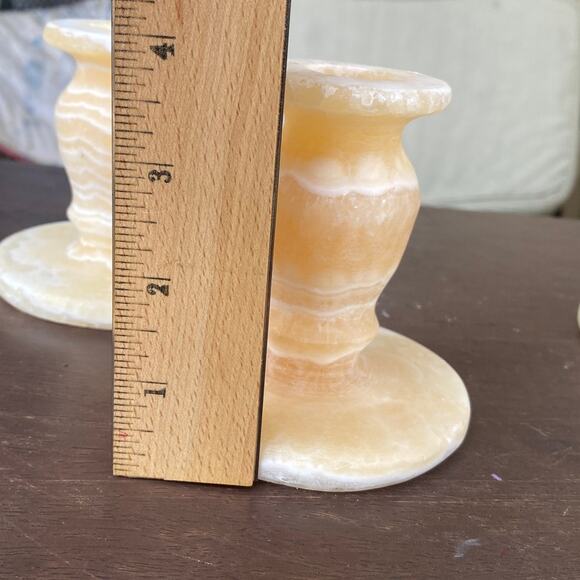 Restoration Hardware Alabaster Tapered x 3 Candleholders - Picture 7 of 7